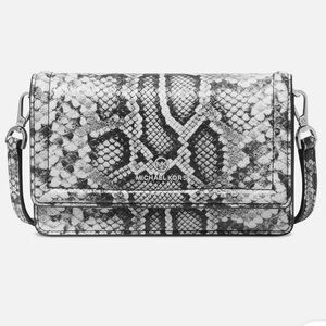 NWT Micheal KORS jet set charm bag and card holder snake print